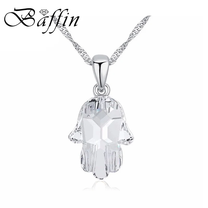 Baffin 100% оригинальные кристаллы от Swarovski родием рука Фатимы Ожерелья и Подвески Bijoux