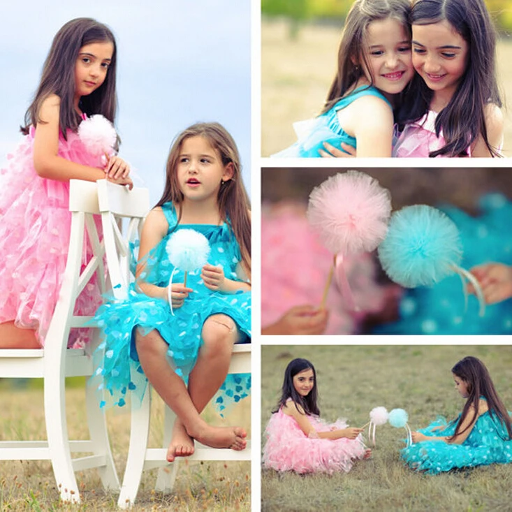 Dollbling 4 'ཆ см розовые вечерние помпоны из пряжи цветочные шары хорошие для