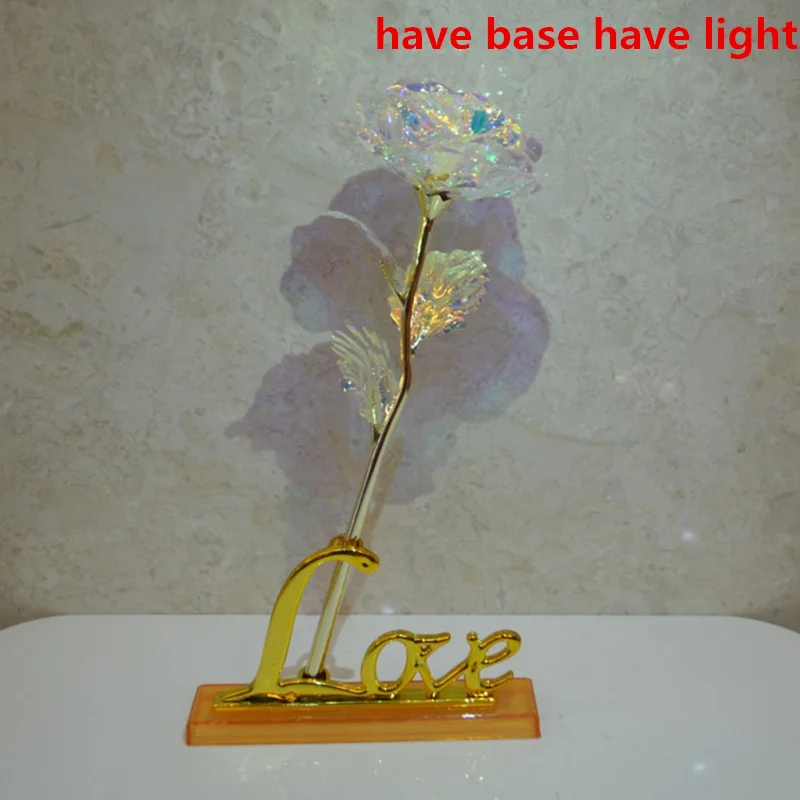 Have Base Have light Прямая, креативный подарок на день Святого Валентина, Золотая Роза из фольги 24 K, длится навсегда, любовь, Свадебный декор, роза с розовой упаковкой - Цвет: Have Base Have light