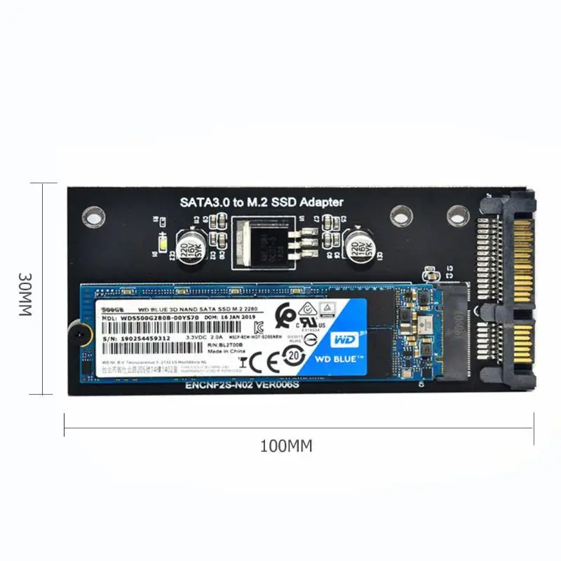SATA 3,0 22 Pin to M.2 NGFF SSD адаптер плата расширения 6Gpbs SATA To(B+ M) ключ NGFF конвертер с двумя конденсаторами