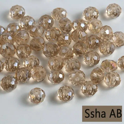 ssha ab Горячая Распродажа 4 мм-8 мм покрытием ab Цвет Кристалл Круглые свободные бусины стеклянный шарик, бусины для изготовление браслета ожерелья diy, ювелирные аксессуары - Цвет: ssha ab