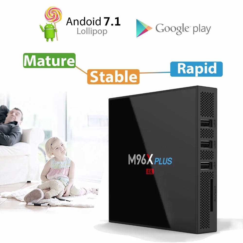 VHXSIN 50 шт./лот M96X Smart TV Box 2 Гб 16 Adroid 7 1 S912 Восьмиядерный медиаплеер | Электроника