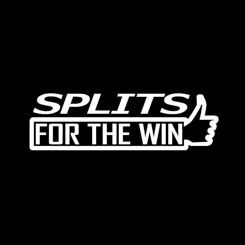 QYPF 15.5CM*4.6CM Fun English Words Splits For The Win Vinyl Decal Black Silver Car Sticker C15-2259 | Автомобили и мотоциклы