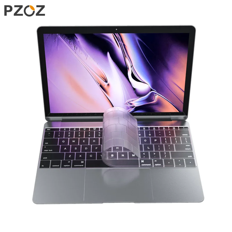 PZOZ силиконовый защитный чехол для клавиатуры для Apple Macbook Pro MAC 15 Air 13 с сенсорной панелью, мягкая клавиатура, прозрачный чехол