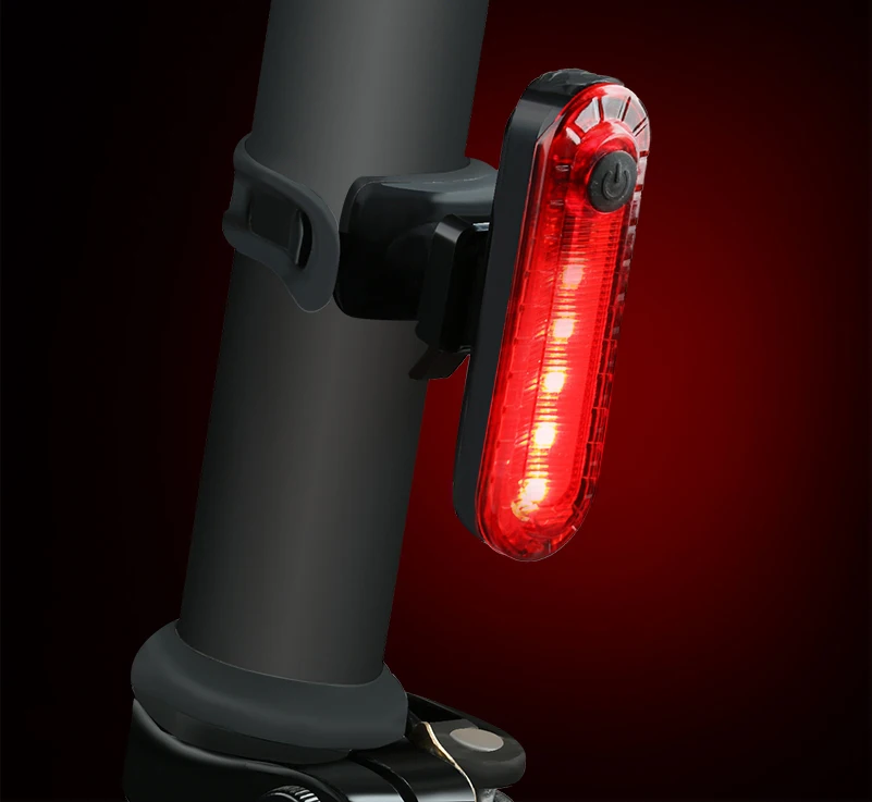 Водонепроницаемый задний фонарь велосипеда светодиодный USB Перезаряжаемый для