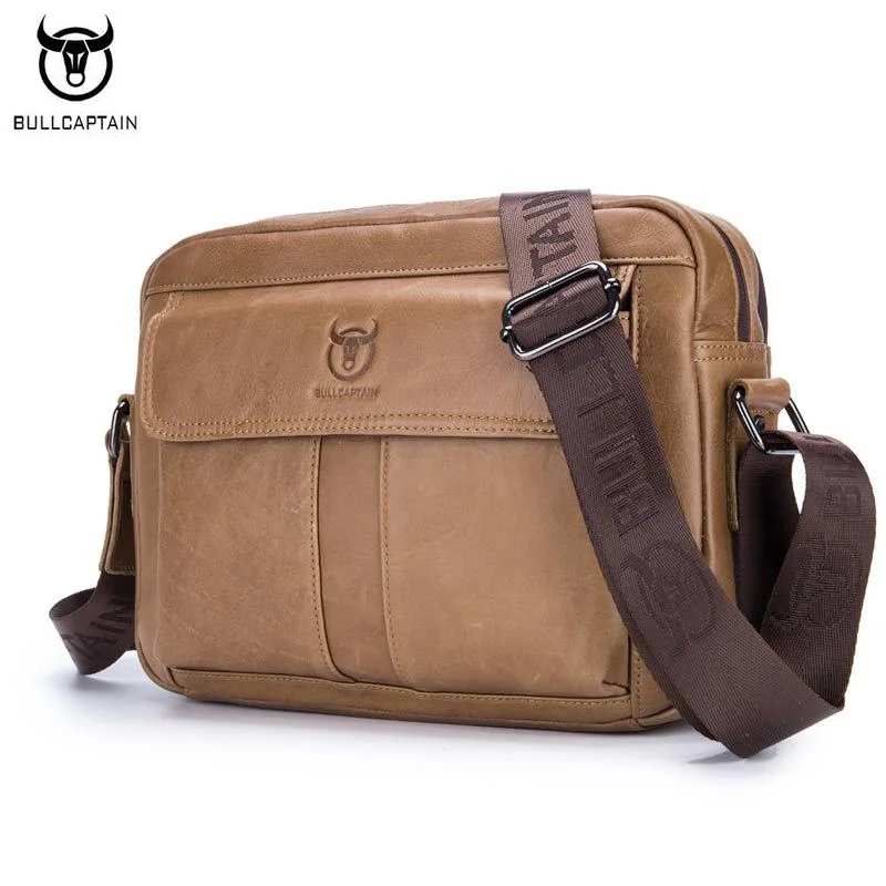 BULLCAPTAIN/Мужская сумка из натуральной кожи Повседневная Деловая мужская через