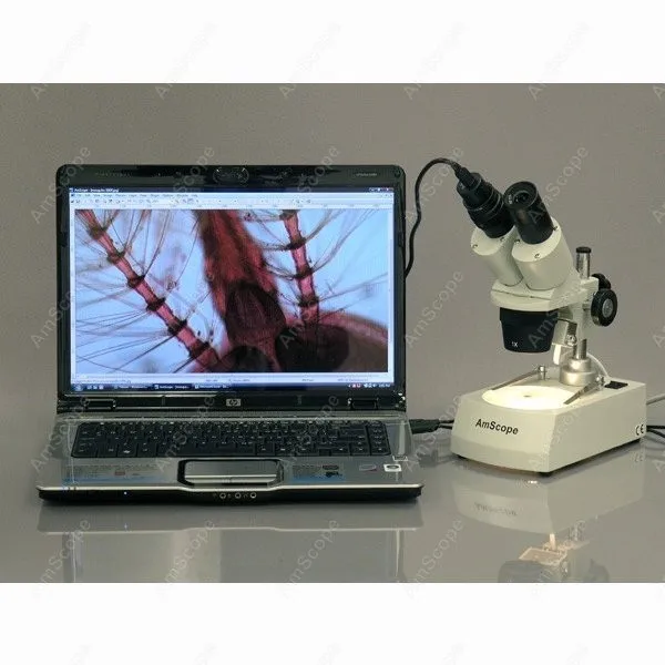 Стерео микроскоп -- AmScope поставляет 10X-20X-30X-60X стерео с двумя огнями + USB камера |