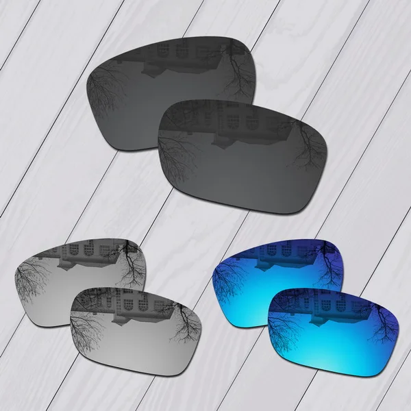Black-Silver-Blue E.O.S поляризованные улучшенные Сменные линзы для солнцезащитных очков Оукли топливных элементов-несколько вариантов - Цвет линз: Black-Silver-Blue