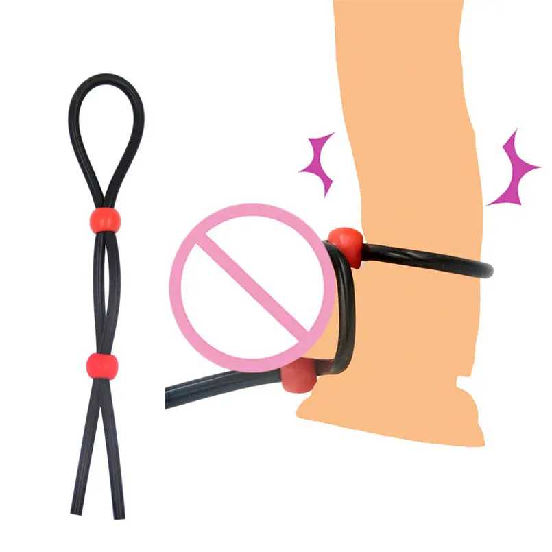 Два пункта замок трос пенис кольцо для мастурбации массажная игрушка мужчин