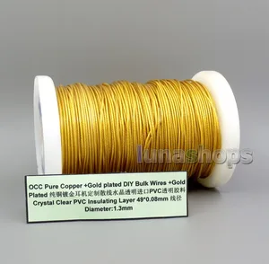 LN006138 OCC Pure   + Gold Plated DIY Bulk Wires PVC Soft Clear Insulating Layer DIY Custom Earphone Cable 49*0.08mm Diamete