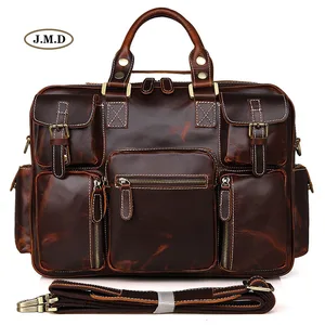 Модный мужской портфель из натуральной коровьей кожи с несколькими отделениями, сумка-мессенджер 7028C