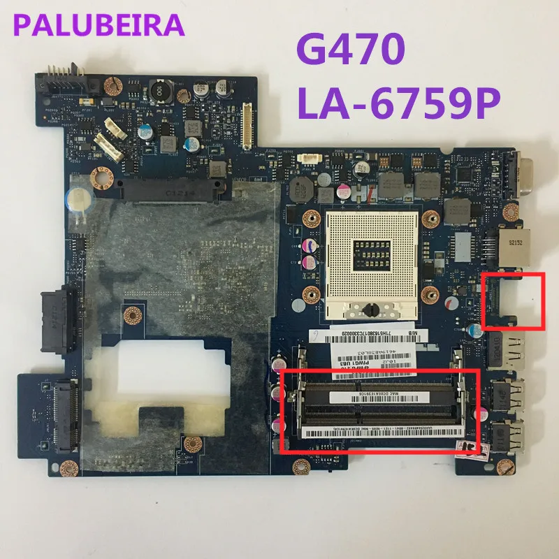 PALUBEIRA Материнская плата ноутбука PIWG1 LA-6759P для LENOVO G470 на борту два слота