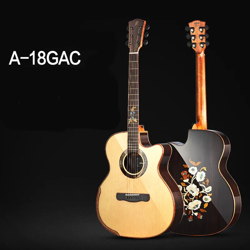 Мерида твердая древесина КоА гитара из палисандра гриф гитарра Acustica Cutaway | Спорт и