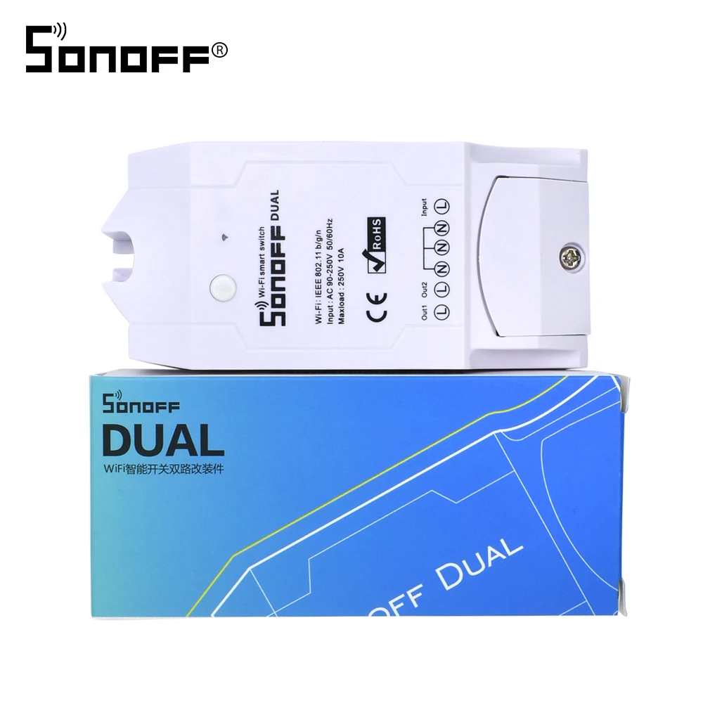 Itead SONOFF двойной беспроводной Wi Fi переключатель релейный модуль 10A 220 В DIY таймер