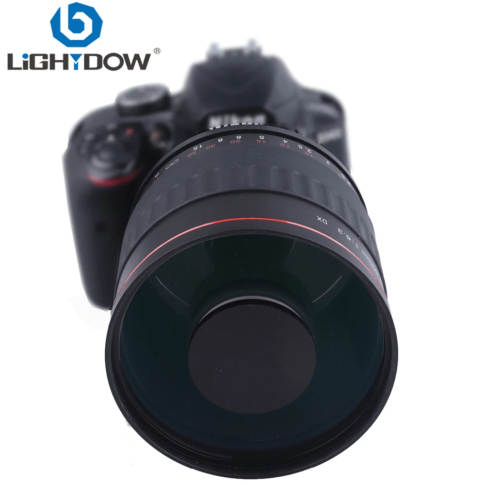 Черный зеркальный объектив 500 мм F6.3 + кольцо адаптер T2 для Canon Nikon Pentax Sony DSLR