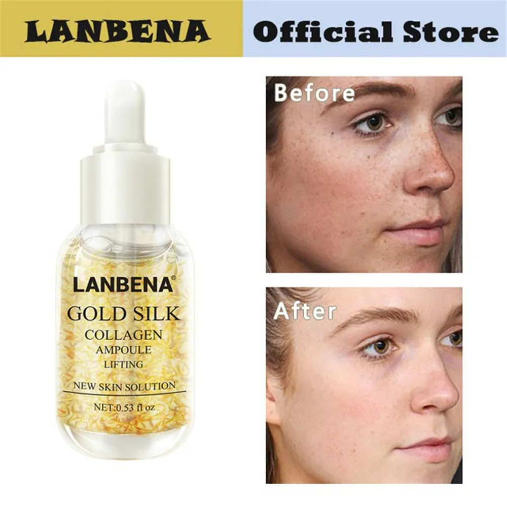 LANBENA шелковая ампула коллагена отбеливающая Сыворотка Витамин С эссенция уход за