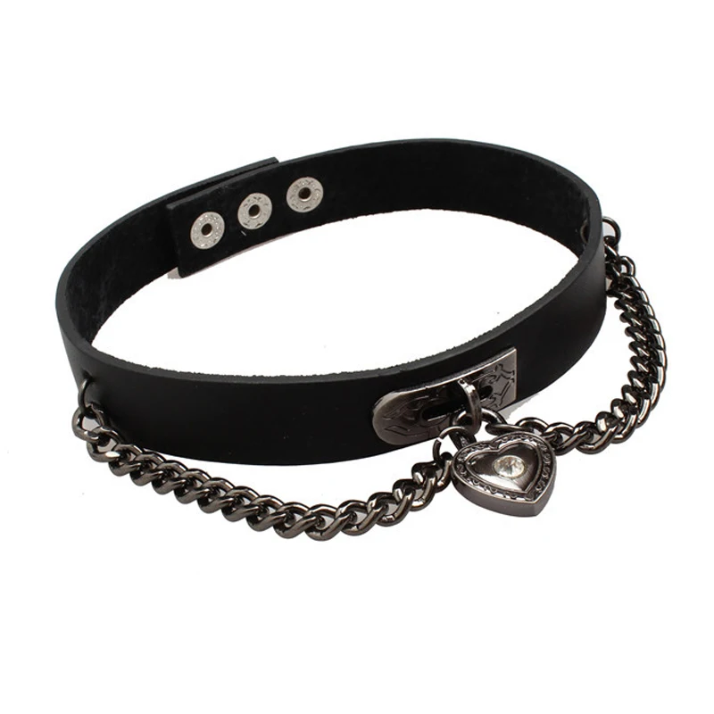 Новый безопасный чокер с сердцем ручной работы готический панк металл Харадзюку