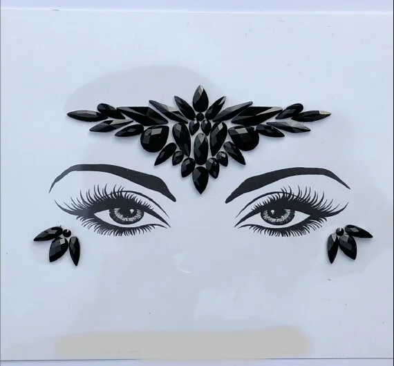 Акриловая полимерная дрель-палочка, наклейка Bindi, ручная работа, богемный стиль, для лица, глаз, сделай сам, украшения на лоб, сценический декор, вечерние наклейки с блестками - Цвет: 0704