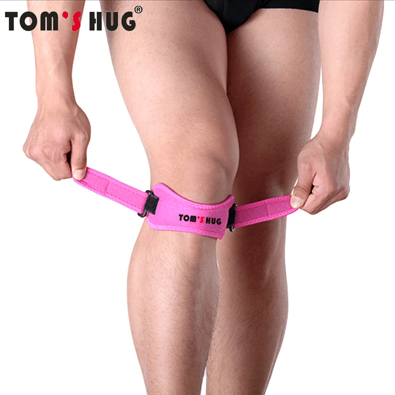 

1 Pcs Adjustable KneePad Patella Guard Protector Knee Brace Tom's Hug Brand Anti Falls Injury Bandage Patella Support Rose Red