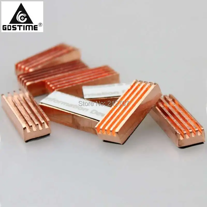 8 шт./компл. Gdstime 22x8x5 мм медный радиатор для DDR VGA RAM памяти IC чипсет|heat sink|heatsink heat