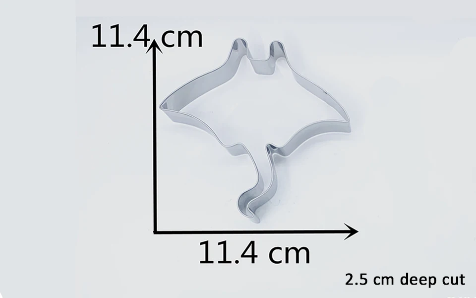 KENIAO Ocean Mobula/Manta Cookie Cutter Для детей день рождения фрезы-печенье/хлеб Cutter-11,4x11,4 cm-нержавеющая сталь