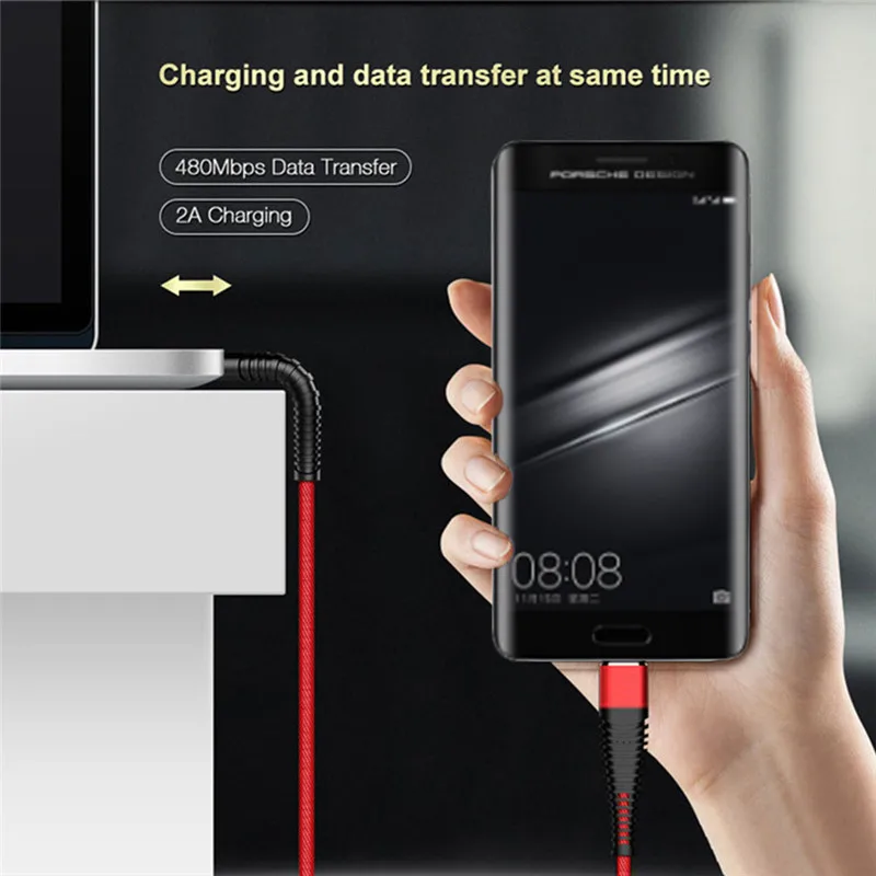 Type-C USB кабель для передачи данных для мобильного телефона 1 метр Быстрая зарядка нейлоновый USB кабель для зарядки мобильного телефона адаптер для мобильного телефона Cabl