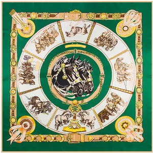 2021 новый популярный бренд шаль 100% саржевый шелковый шарф цепочка хиджаб 130 см квадратные шарфы платок с принтом Женская повязка на голову шарф и обертывания