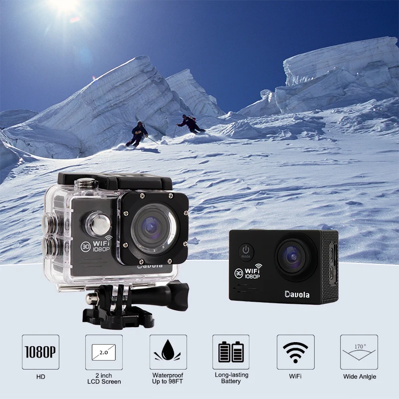 Davola HD1080p экшн-камеры Wi-Fi go спортивная водонепроницаемая камера для подводной