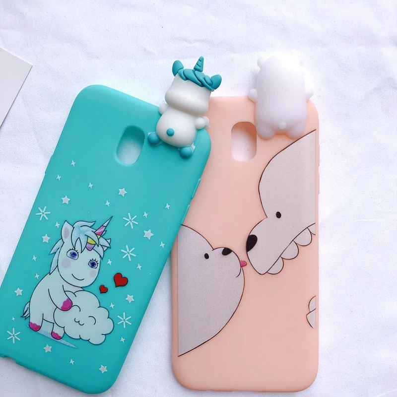 J5 J7 3D чехол etui samsung Galaxy J5 чехол кавайный проект "Медвежонок" Единорог "и силикона с откидной крышкой для Fundas samsung J3 J5 J7 чехол для телефона