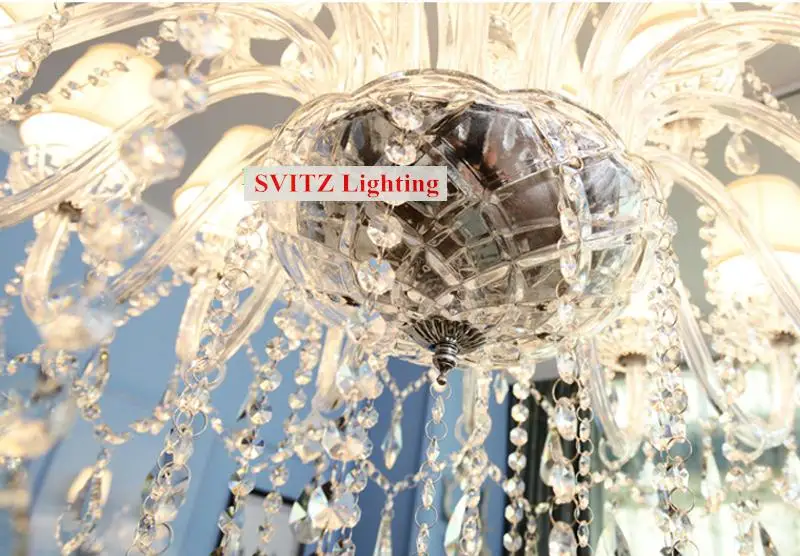 Современный 100 см 24 шт Большой Двухуровневый дом гостиная люстра Led Lustre cristal