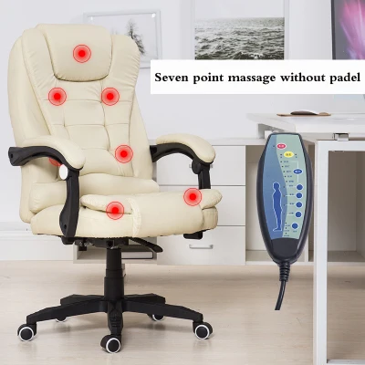 Seven point massage Офисное кресло Boss PU кожаное вращающееся массажное кресло с подножкой для ног домашнее кресло эргономичное компьютерное кресло - Цвет: Seven point massage