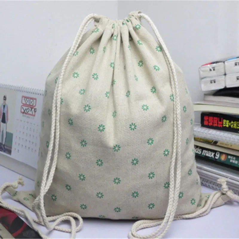 YILE Фирменный новый дорожный рюкзак из хлопка и льна на шнурке Студенческая сумка