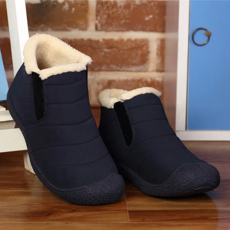 2018 New Fashion Winter Solid Color Shoes Men Warm Plush For Thick Sole Males Brand Cotton Flats Big Size Lx5 | Обувь