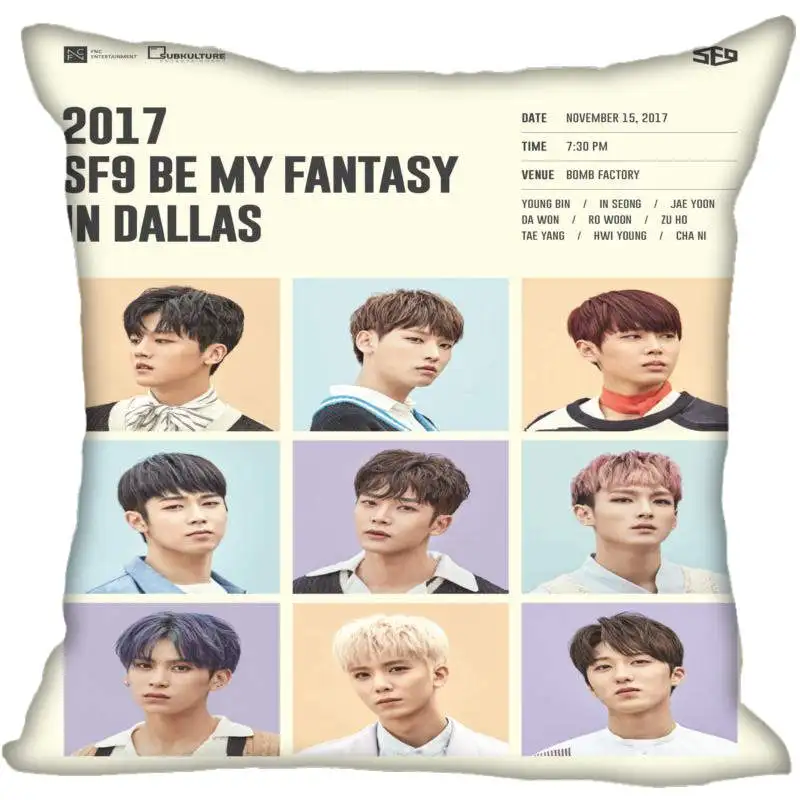 Корея Pop SF9 квадратные шелковые атласные наволочки с принтом 35x35 см 40x40 одной