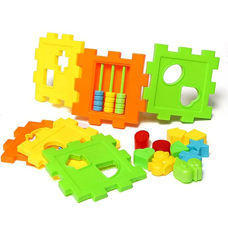 New Colorful Baby Block Toys Plastic Children's Educational Toy Box Shape Geometry Matching Blocks Funny Gift For Kids Children | Игрушки