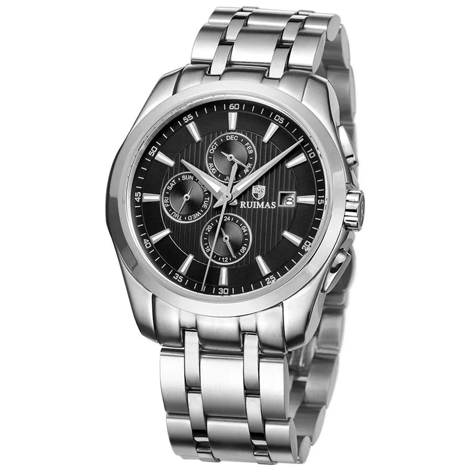 Reloj Hombre мужские деловые автоматические механические часы классические роскошные наручные часы Мужские часы с ремешком из натуральной кожи