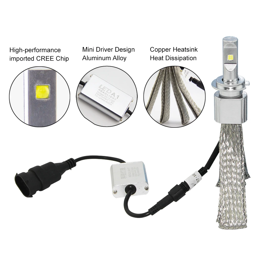 SHUOKE Hid светодиодный фар N1C Cree чип долгий срок службы 12V 30W 6000K 6500K 2600lm HB3 9005 HB4 9006 9012 H1 H3