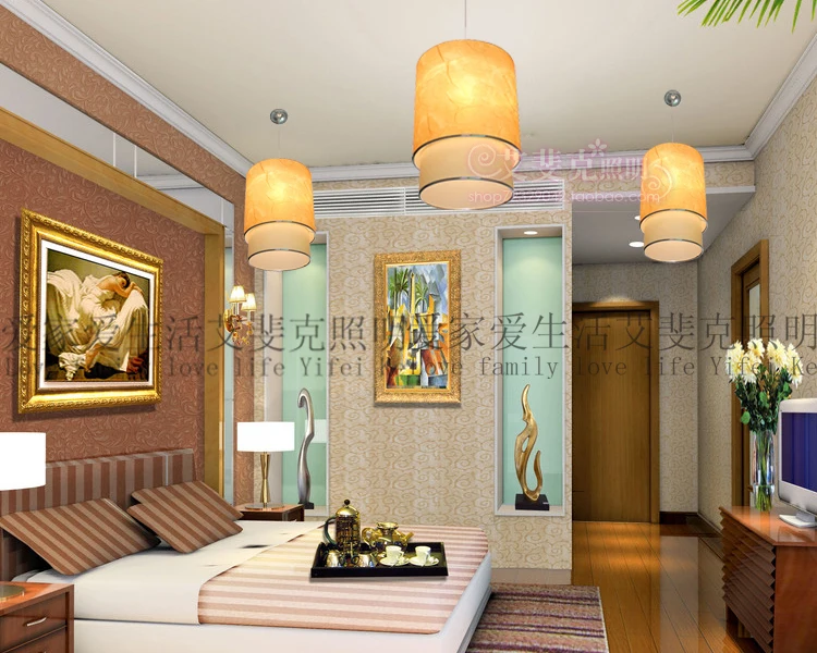 Antique Chinese chandelier restaurant sheepskin lamp circular living room study large hallway hotel p | Аксессуары для одежды