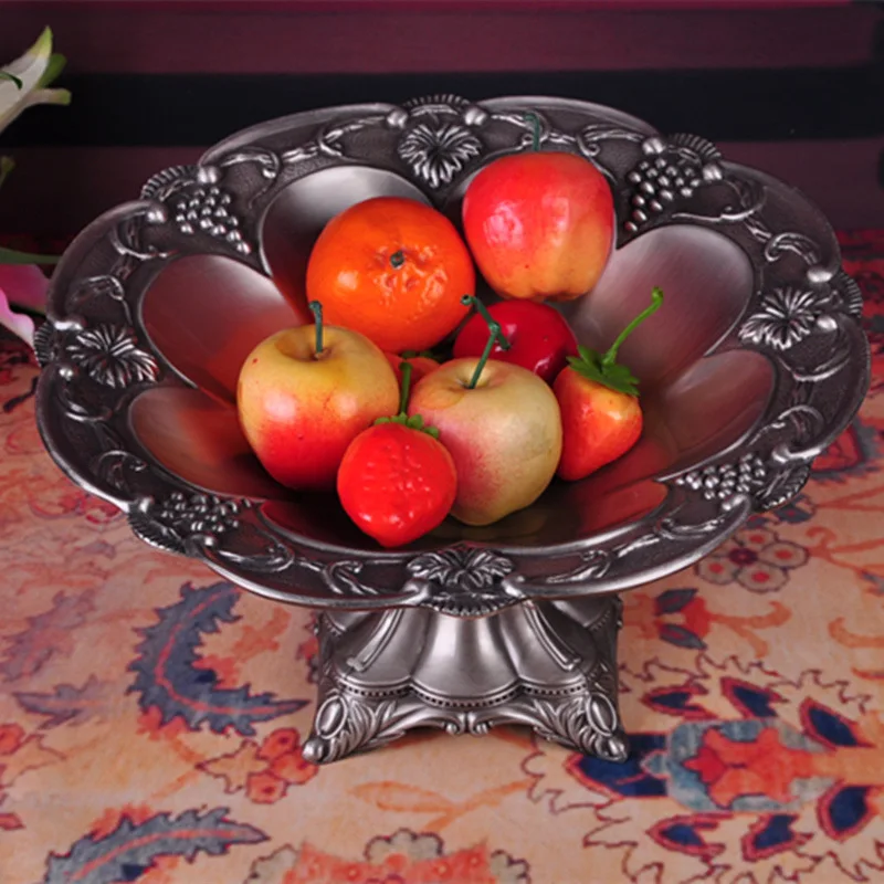 Винтажный домашний аксессуар металлический поднос для фруктов снэков тарелка