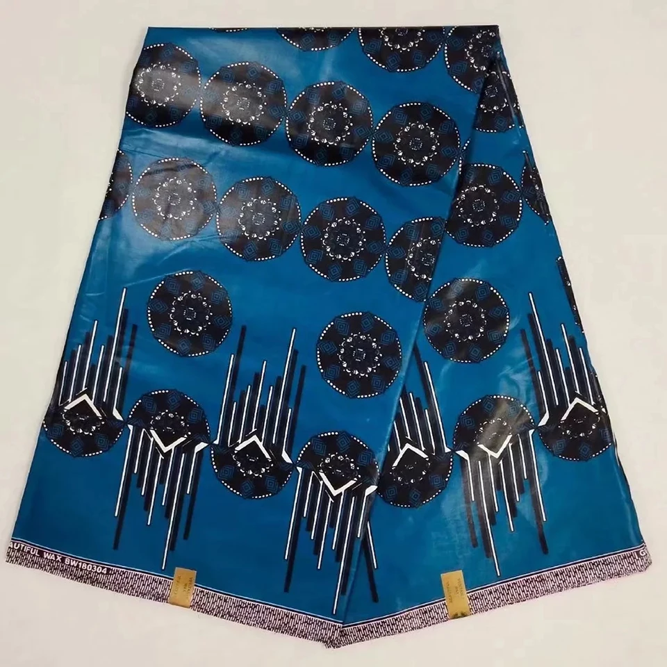 

Nigerian Real Wax Blue African Print Wax Print Fabric For Sewing Dress/Kitenge/Tissues Africain/Pagnes Lapa NAW-10