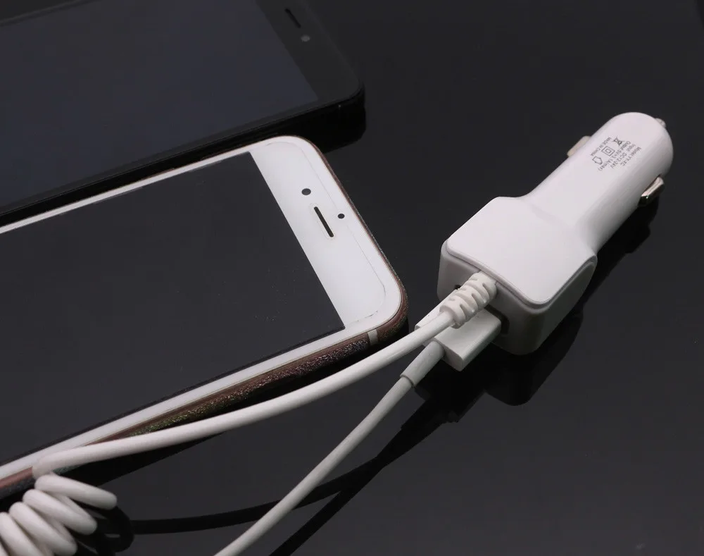 TORTOYO Универсальный 5 V 1A aвтомобильное зарядное устройство с одним USB автомобиля Зарядное устройство с 1м микро USB V8 Android зарядки пружинный кабель для iPhone samsung huawei sony