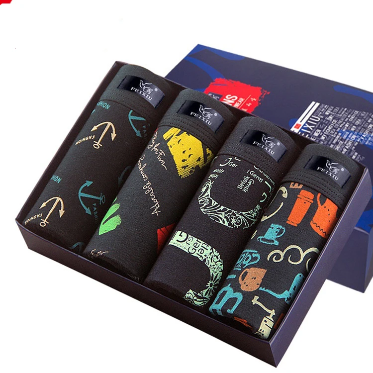 Азиатские размеры 4 шт. модное мужское нижнее белье дышащие боксеры для тела