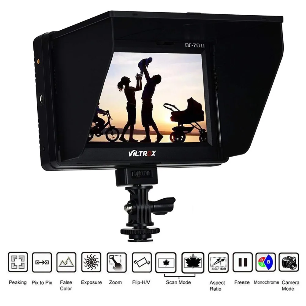 Оригинальный VILTROX DC 70 II 7 &quotHD 1024x600 ЖК монитор с клипсой HDMI AV вход для DSLR Sony Canon