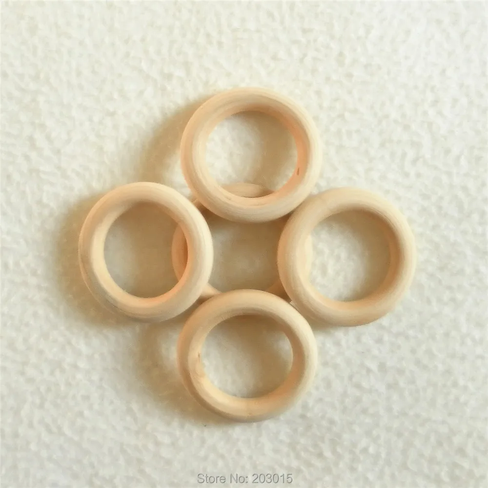 Chenkai 50 шт. 5 см 2 16 дюйма деревянное кольцо Прорезыватель DIY незаконченная