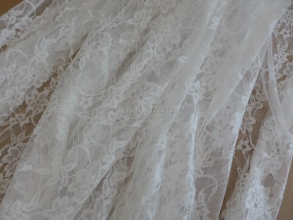 White fabric beautiful allover stretch lace sheer floral elastic by the yard | Дом и сад