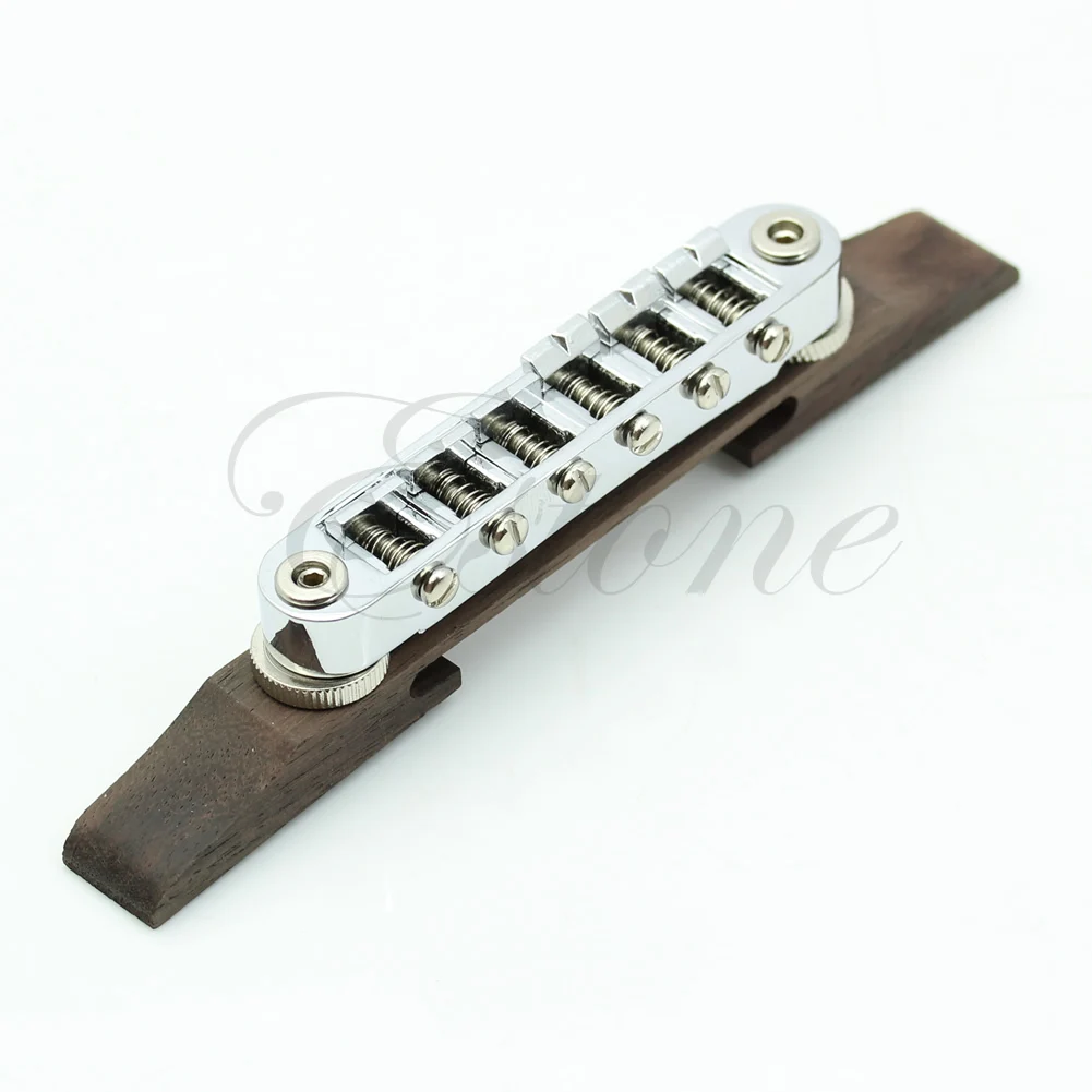 

Adjustable Chrome Rosewood Bridge Roller Saddles For Les Paul Jazz Guitar