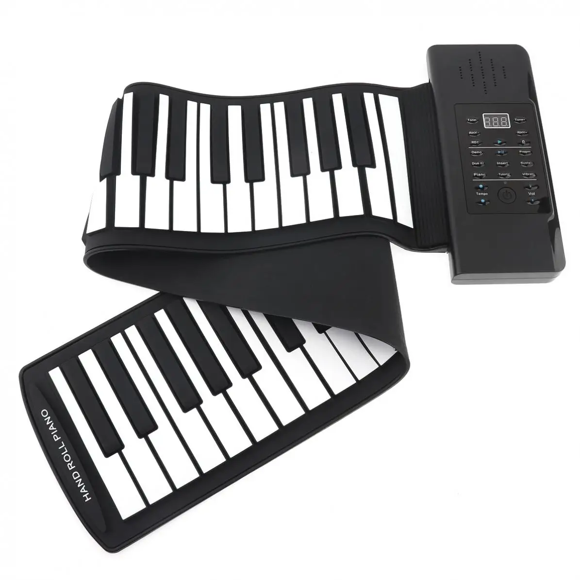 61 Keys USB MIDI Output Roll Up Piano Rechargeable Electronic Portable Silicone Flexible Keyboard Organ Built-in Speaker
