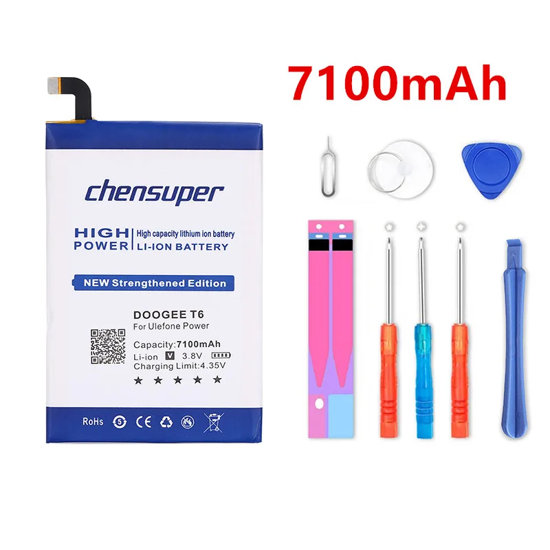 Chensuper 7100 мАч для Ulefone Power Battery Для DOOGEE T6/Homtom HT6/T6 Pro/Oukitel K6000/Oukitel K6000 Pro 5 дюймов 4G