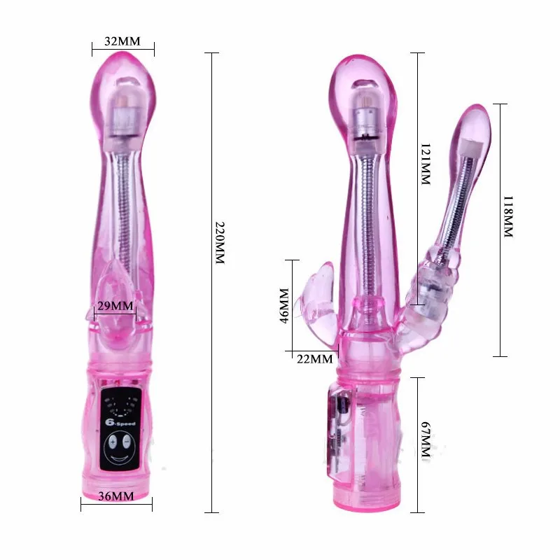 Двойной фаллоимитатор G Spot секс игрушки 6 скоростей гибкие проникновения