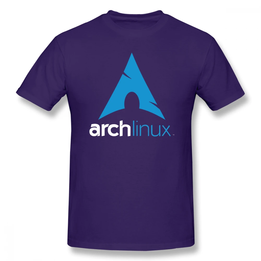 Purple Linux футболка Arch Linux, Мужская футболка с буквенным принтом, базовая футболка, забавные повседневные футболки с коротким рукавом, уличная одежда - Цвет: Purple